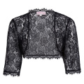 Belle Poque Womens Ladies Wedding Bridal Bridesmaid 3/4 Sleeve Black Lace Shrug Bolero BP000319-1